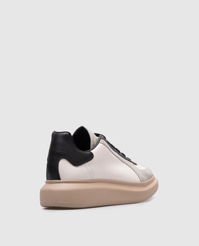 Alexander McQueen Сірі шкіряні кросівки Oversized Retro 807882WIAC4