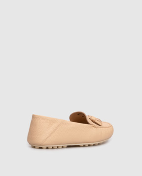 Loro Piana Бежеві шкіряні мокасини Dot Sole з китицями FAM9209