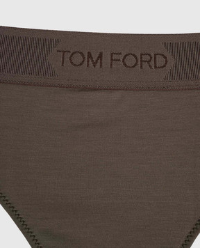 Tom Ford Трусики-тонг цвета хаки с логотипом KNJ009JEX166