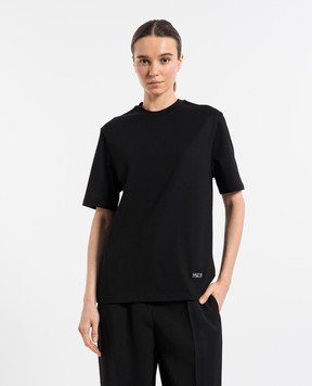Jil Sander Чорна футболка з логотипом J04GC0105J20073