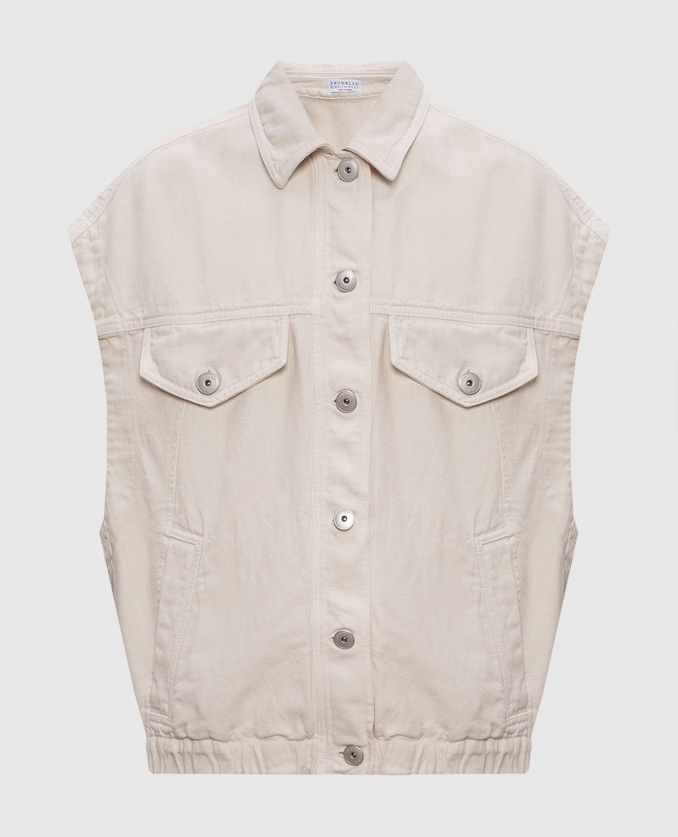 

Бежевый джинсовый жилет с льном, Верхняя одежда