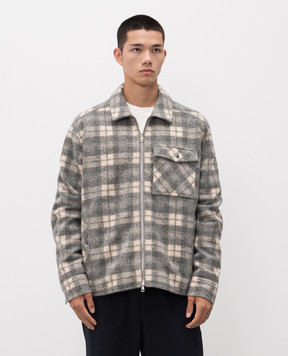Moncler Серая куртка с шерстью в клетку K20912F0001989B55
