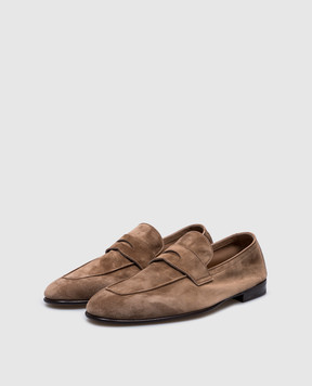 Brunello Cucinelli Коричневые замшевые лоферы MZUCAHG700
