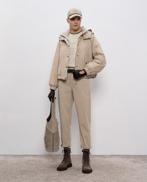 Brunello Cucinelli Бежеві джинси з патчем логотипа MP057P5319