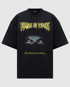 Vetements Чорна металізована футболка з принтом UCF76MT551B