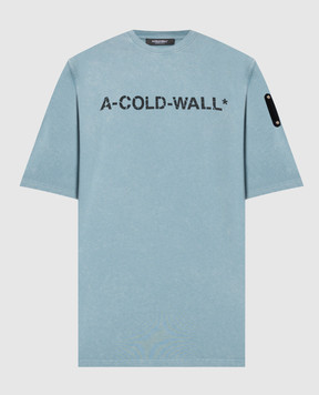 A Cold Wall Голубая футболка в принт Overdye ACWMTS186