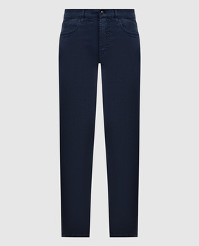 Loro Piana Синие брюки с льном FAP3992