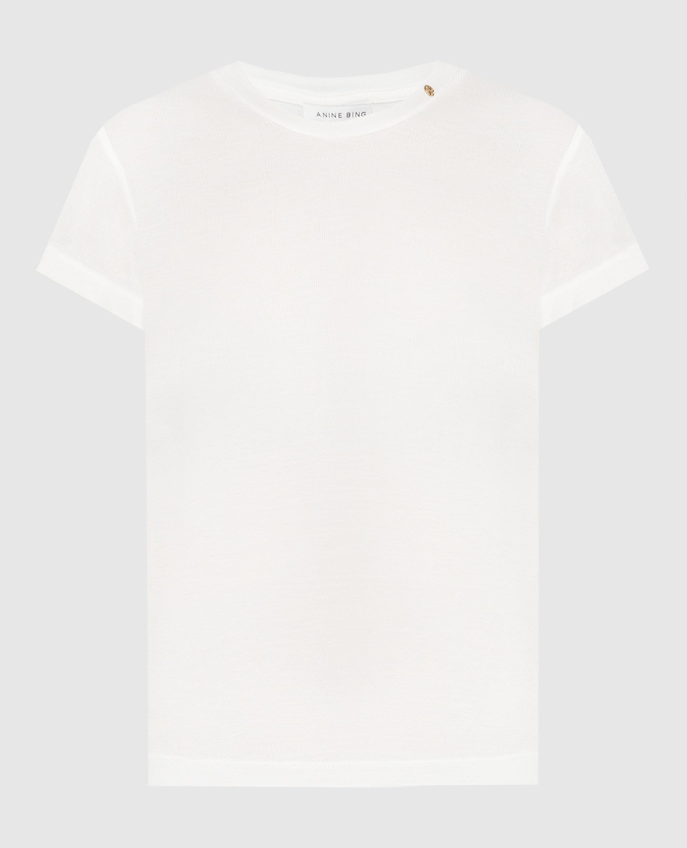 Yellow cashmere t-shirt from Amani with metallic logo