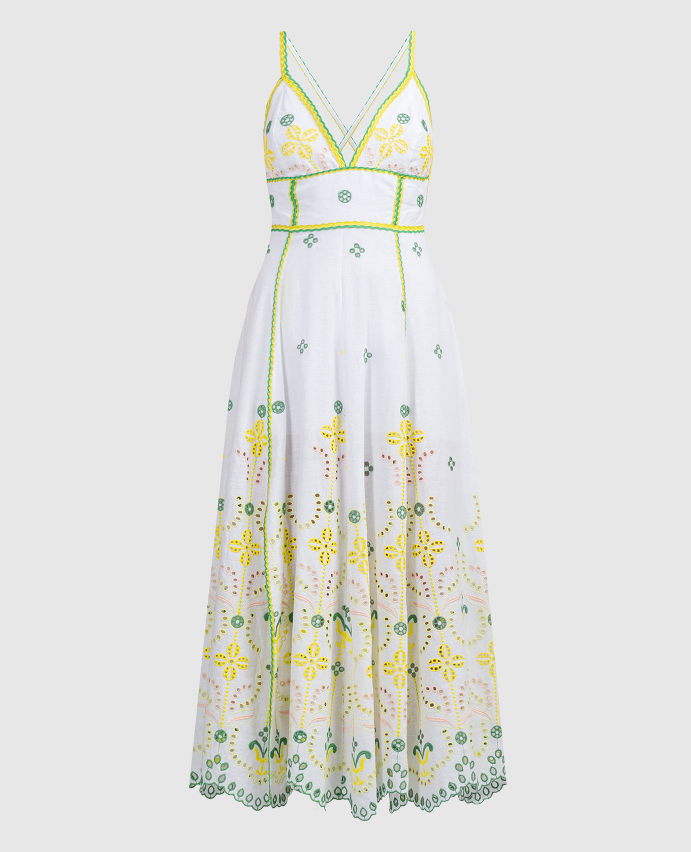 White Midi Jodie Dress With Embroidery