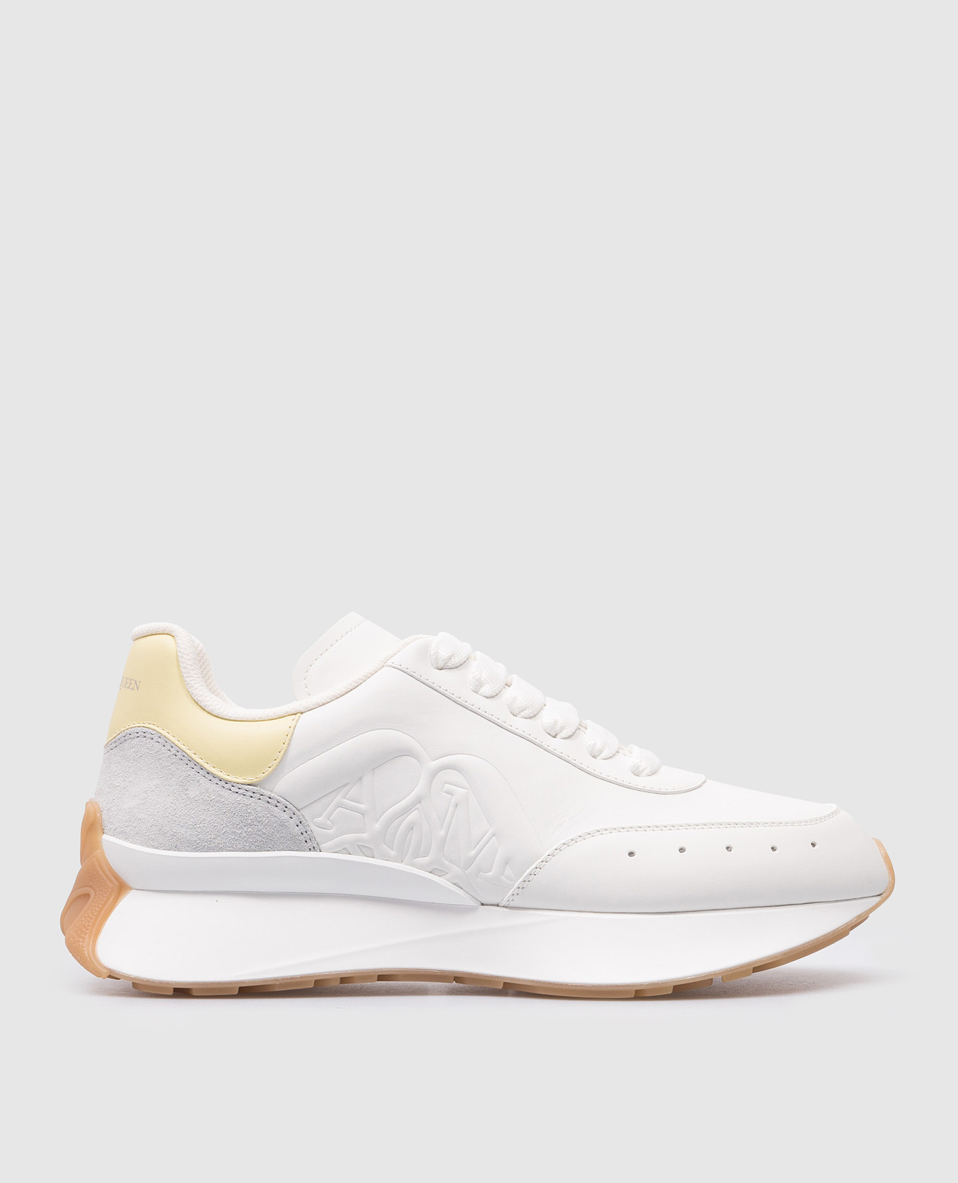White leather sneakers with logo