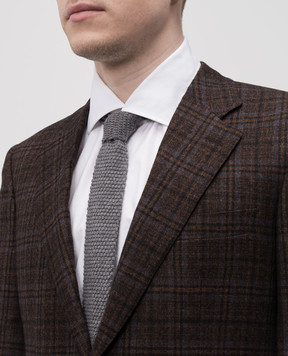 Brunello Cucinelli Серый галстук из шерсти MG8240018y