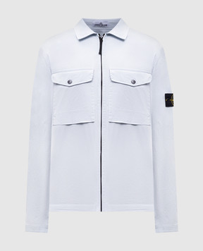 Stone Island Голубая рубашка с логотипом патча K1S151200128S0012