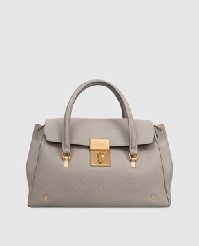 Thom Browne Серая кожаная сумка Mr. Thom FAP440BL0090