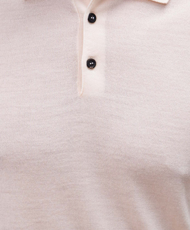 Peserico Бежевое поло из шерсти R59360F18C9770 изображение 5