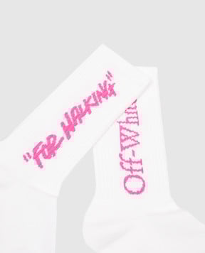 Off-White Білі шкарпетки з логотипом OWRA035S25KNI001