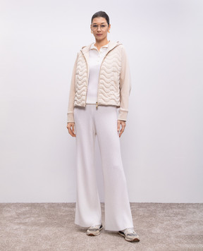 Allude Белое поло из кашемира в рубчик 25211143
