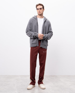 Palm Angels Коричневі спортивні штани з лампасами з вишивкою логотипа PMCJ020S25FAB001
