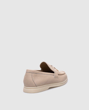 Loro Piana Бежеві шкіряні лофери charms walk FAM9730