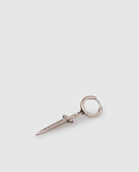 Alexander McQueen Серебряная моносерьга с гравировкой логотипа 836732J161N