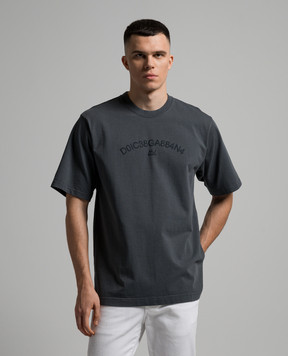 Dolce&Gabbana Сіра футболка з логотипом G8PN9TG7M3K
