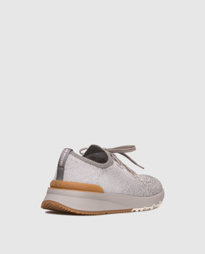 Brunello Cucinelli Сірі кросівки з логотипом MZUKISO250