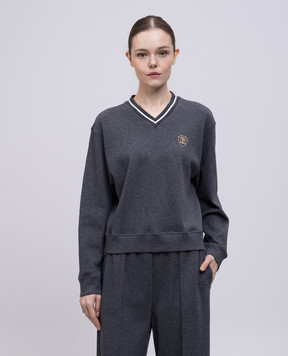 Brunello Cucinelli Серый пуловер с логотипом логотип MG927HC702