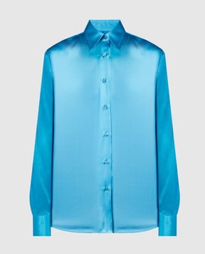 Ermanno Scervino Блакитна блуза з шовку D442K310OEL