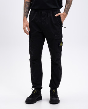 Stone Island Чорні джогери-карго з логотипом K2S153100033S0014