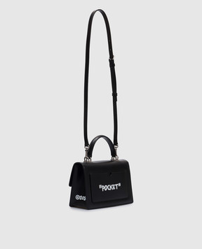 Off-White Черная кожаная сумка-мессенджер Jitney 1.4 OWNP062C99LEA001