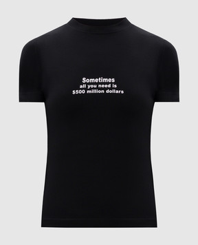 Vetements Черная футболка с надписью WA66TR610B