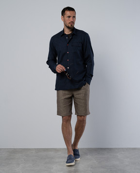 Kiton Синя сорочка з вовни UMCBUBAK0627C