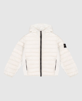 Stone Island Детский голубой стеганый пуховик с патчем логотипа K1S164100011S002414
