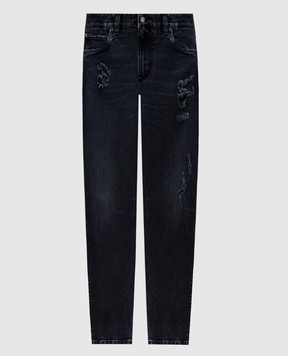 Dolce&Gabbana Сірі джинси з проріхами з логотипом GY07CDG8MI9