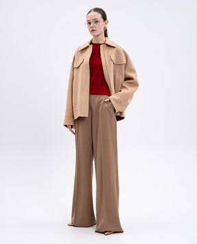 Max Mara Sportmax Бежевая куртка CANTORE из шерсти CANTORE