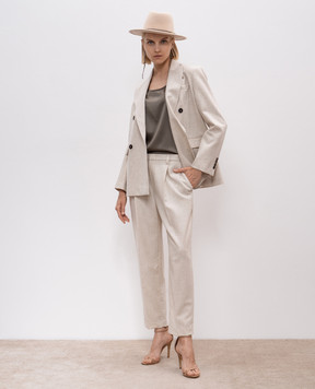 Brunello Cucinelli Зелений топ із шовку з ланцюжком моніль M0C59DE330