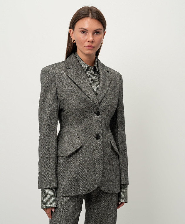 Ermanno Scervino Серый жакет с шерстью в узор D456I305QAV изображение 3