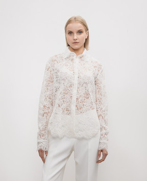 Ermanno Scervino Белая блуза с кружевом D442K319EHL