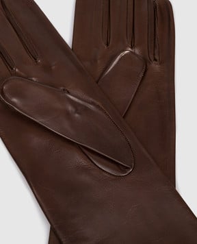 Sermoneta Gloves Коричневі шкіряні подовжені рукавички 301B8BT