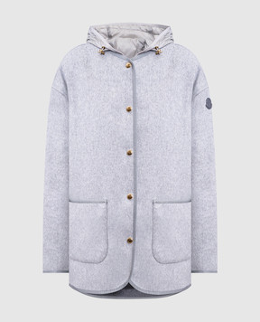 Moncler Серая куртка из шерсти и кашемира с жилетом K20931A000525980N
