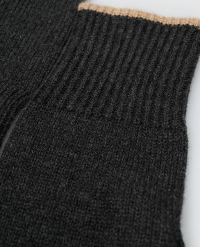 Brunello Cucinelli Серые перчатки из кашемира M2293118
