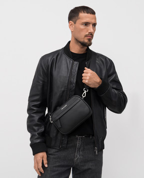 Trussardi Черная кожаная сумка с логотипом Z588E005965NMBC01L33
