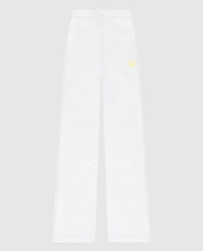 Off-White Білі штани у візерунок логотипа Off 2CA196T25FAB001