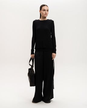 Ann Demeulemeester Черный топ в рубчик B0011981FA570