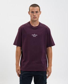 Stone Island Фіолетова футболка Archivo з логотипом K2S152100037S0091