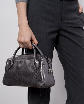 Gianni Chiarini Срібляста шкіряна сумка Cindy BS11702VNCMET