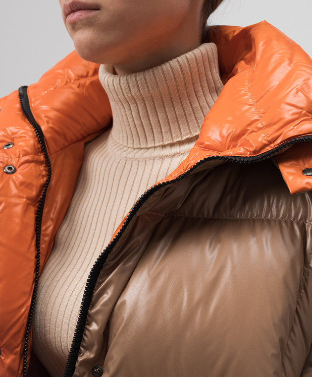 Moncler Бежевый пуховик Parana с логотипом J20931A0010368950 изображение 5