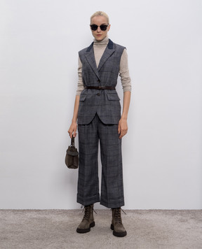 Brunello Cucinelli Бежевий гольф з кашеміру та шовку M13800063P