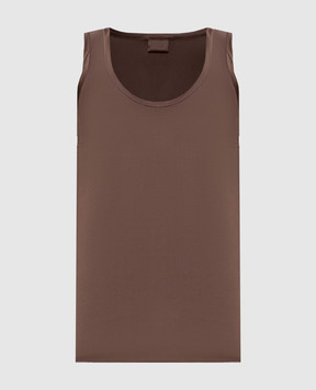 Brunello Cucinelli Коричневый топ из шелка M0C59E0600