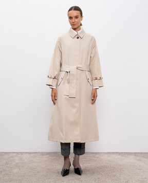 Thom Browne Бежевий тренч FOC597A06111