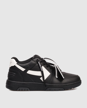 Off-White Чорні шкіряні кросівки Out Of Office M189C9L019